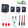 4 Switch + 3 LED 5mm + 3 LED Holder + 3 LED Cable
